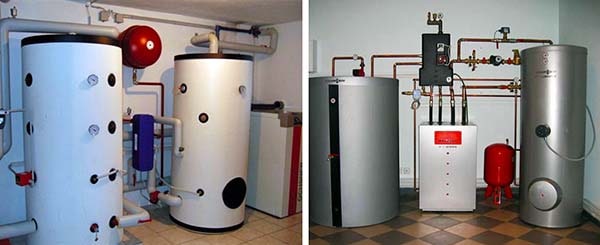 Réservoir de stockage de chaleur pour chauffage par le sol