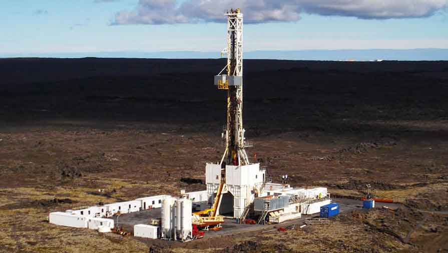 Forage d'un puits géothermique en Islande
