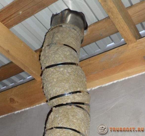 Jak izolovat kovové komínové potrubí ve vaně: izolace kamen, jak zabalit komín