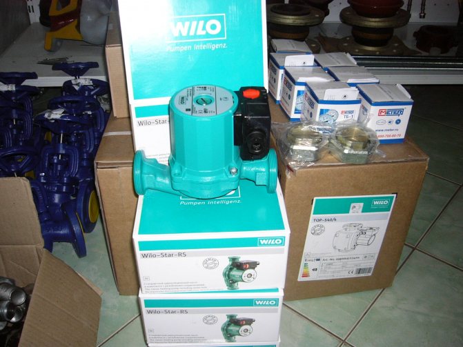 Pompe de circulation Wilo dans l'espace de vente au détail