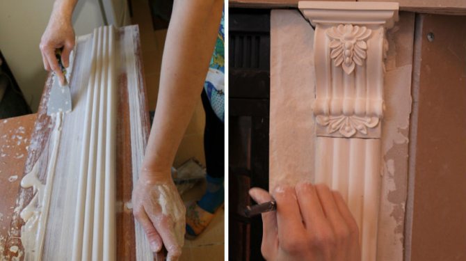 Décorer une cheminée avec des tiges de plâtre