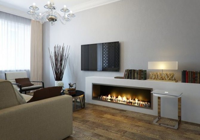 Design d'intérieur de salon avec cheminée