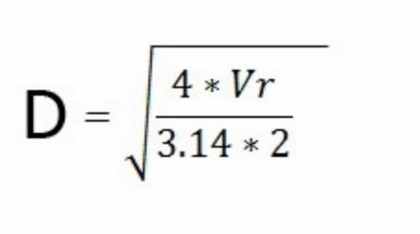Formule de calcul du diamètre du tuyau (interne)
