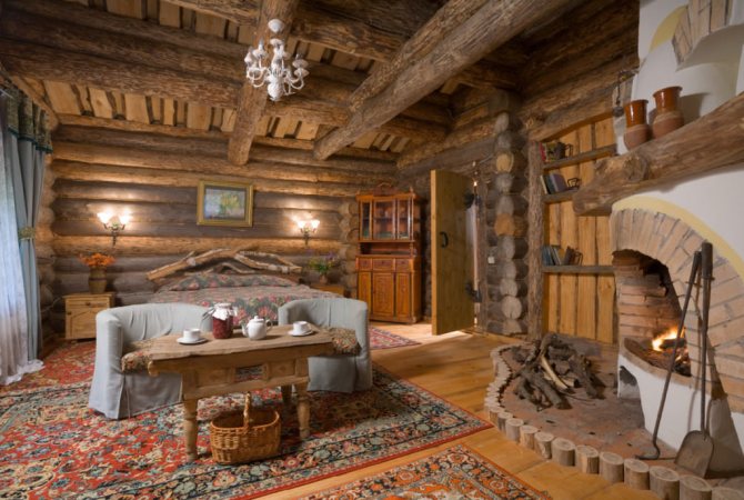 Εσωτερικό ενός ξύλινου σπιτιού