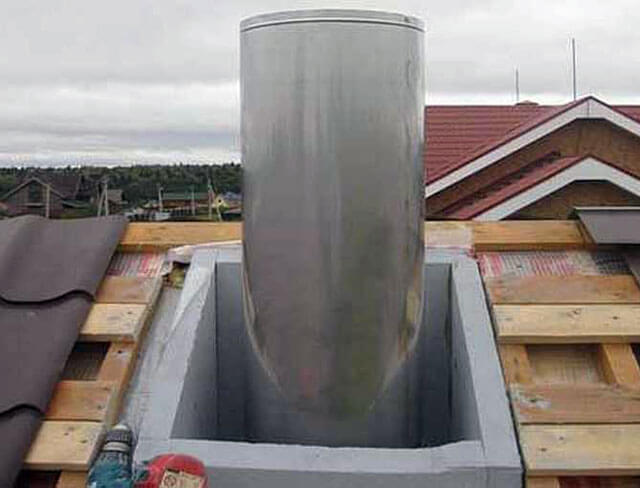 Comment construire un tuyau de cheminée en brique sur un toit