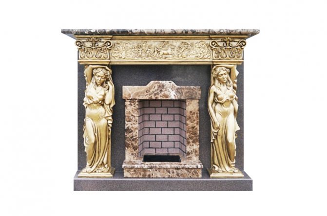 كيفية إنشاء بوابة لمدفأة كهربائية: إرشادات وتوصيات خطوة بخطوة ، بوابة Caryatid Imperador Dark fireplace