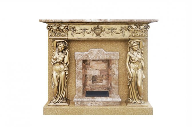 How to make a portal for an electric fireplace: step by step instructions and recommendations, Caryatid Imperador Light fireplace portal