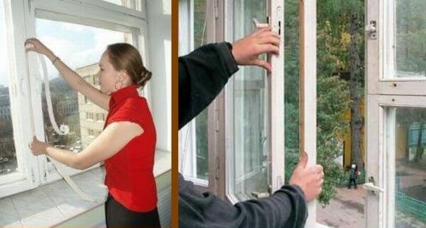 obrázek přípravy okenního rámu pro izolaci