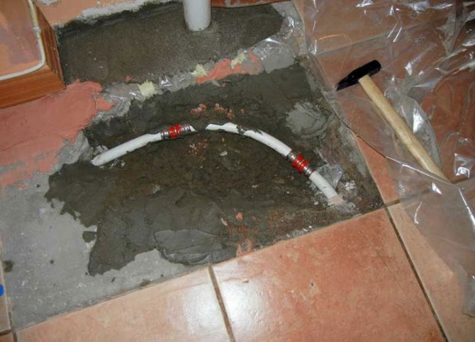Exemple de réparation d'un plancher d'eau
