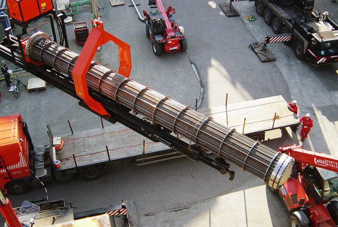 Repararea unui schimbător de căldură cu coajă și tub - extracția unui pachet de tuburi
