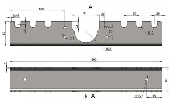 Etapa 1: criar a base do dobrador de tubos a partir de um canal de aço 80x80x4