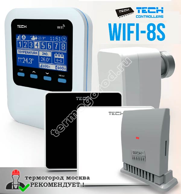 Composition du système de télécommande de chauffage Tech WiFi-8s