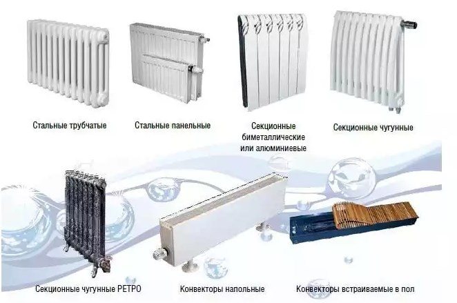 Tableaux des caractéristiques des radiateurs de chauffage