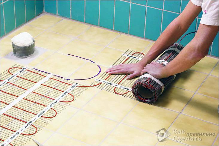 Plancher chaud dans la salle de bain