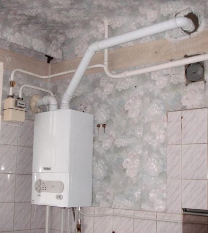 Instalação de caldeira a gás na parede