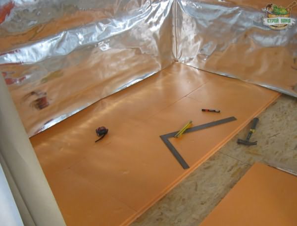 Floor insulation with EPS sheets