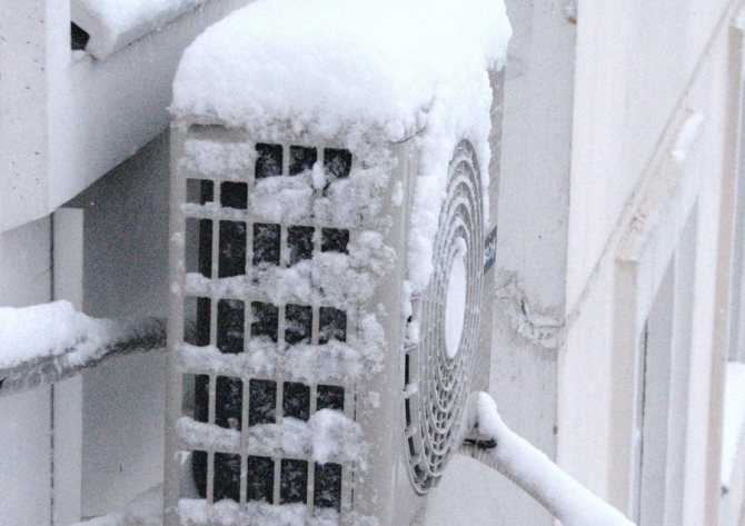 climatiseur extérieur en hiver